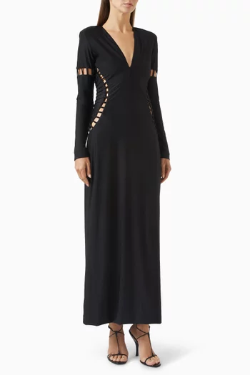x Sabine Getty Cut-Out Plunge Dress