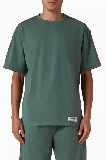 Oversized Contrast Back-print T- shirt in Recycled Softskin