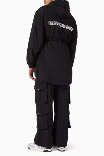 Oversized Zip Hoodie in Recycled Shell