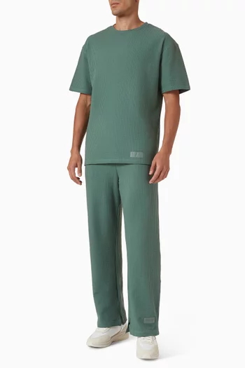 Wide-leg 30" Pants in Seersucker Jersey