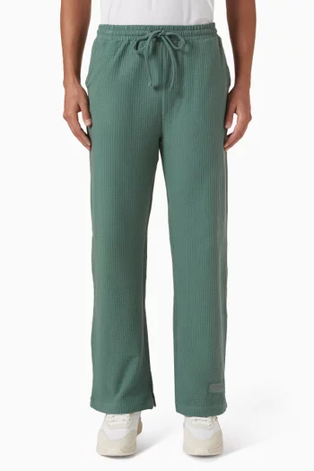 Wide-leg 30" Pants in Seersucker Jersey