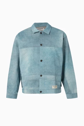 جاكيت بقصة فضفاضة دينم ناعم للجنسين