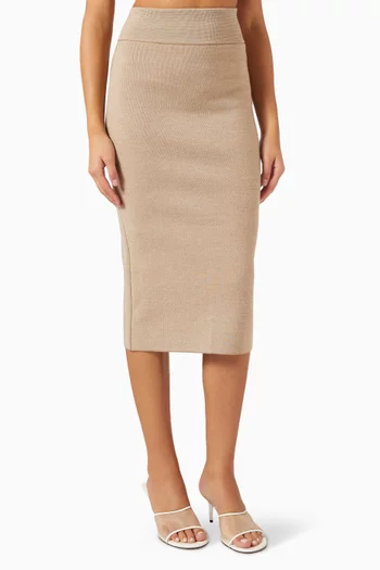 La Jupe Maille Doppio Skirt in Merino Wool Blend