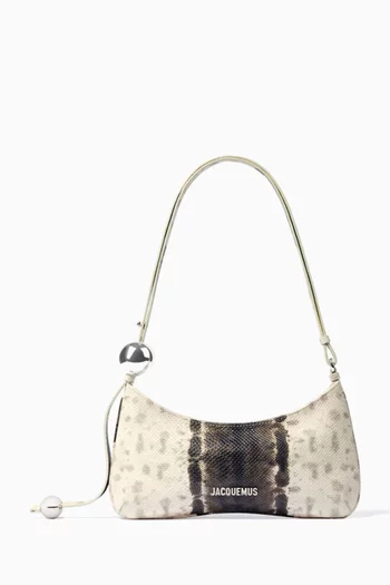 Le Bisou Perle Shoulder Bag in Snake-embossed Leather