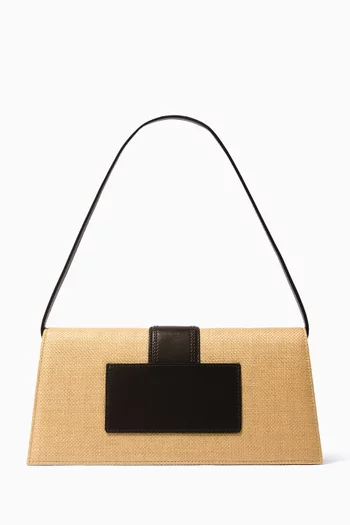 Medium Le Bambino Long Shoulder Bag in Raffia