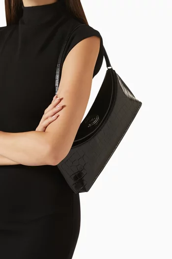 The Ovalo Shoulder Bag in Croc-embossed Leather