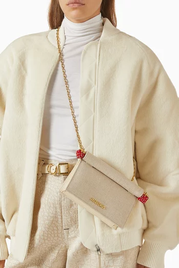 La Petite Pochette Rond Clutch Bag in Canvas