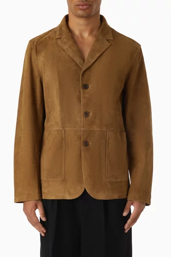 Leo Button-down Jacket in Suede