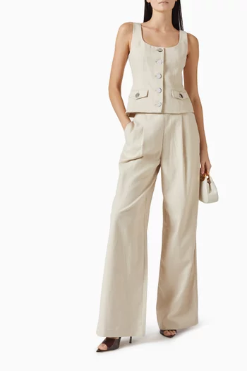 Georgia Button Top in Cotton-blend