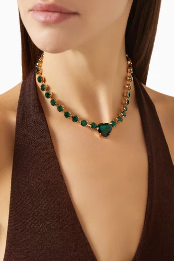 قلادة كيوبيد بتصميم قلب نحاس مطلي بلون ذهبي