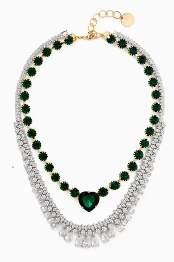 Cupid Layered Necklace in Gold and Silver-plated Brass