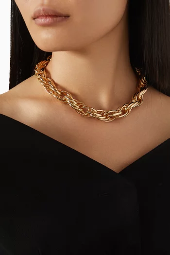 Chunky Short Necklace in Gold-plated Brass