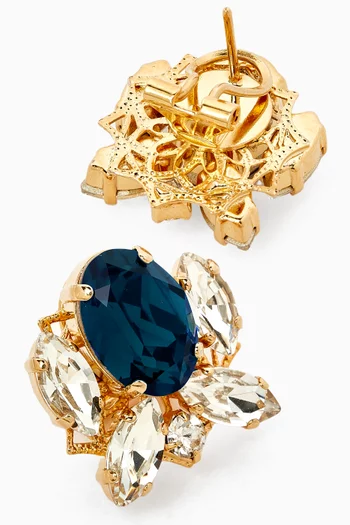 Cluster Stud Earrings in Gold-plated Brass