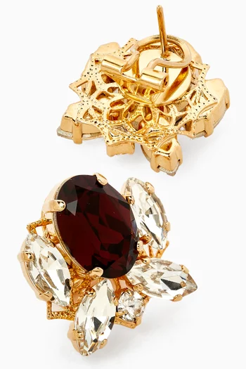 Cluster Stud Earrings in Gold-plated Brass