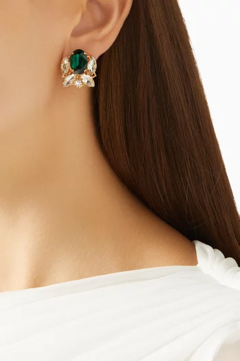 Cluster Stud Earrings in Gold-plated Brass