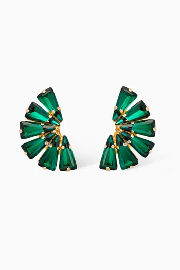Afrodita Fan Stud Earrings in Gold-plated Brass
