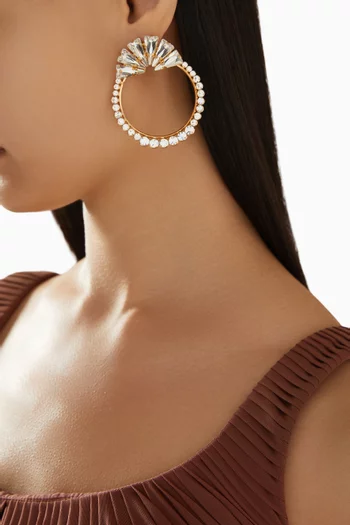 Atenea Fan Hoop Earrings in Gold-plated Brass