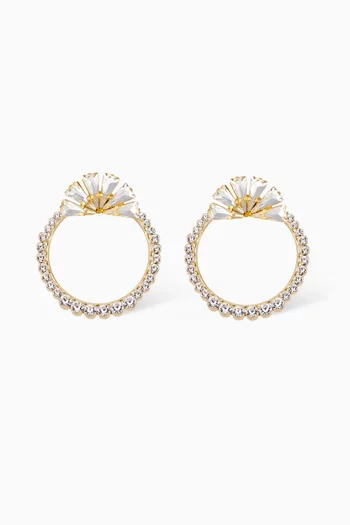 Atenea Fan Hoop Earrings in Gold-plated Brass