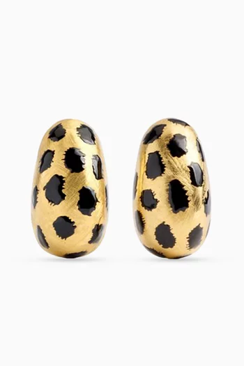 Les Boucles Curvo Leopard-print Earrings