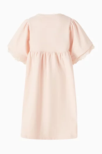 فستان بتطريز زهور فرنش تيري