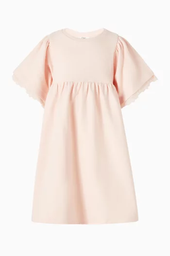 فستان بتطريز زهور فرنش تيري