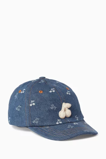 Arnold Cherry Baseball Cap in Denim