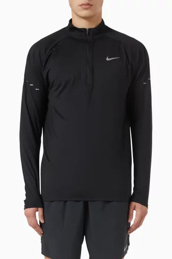 تي شيرت للجري سترايد بتقنية Dri-FIT بسحّاب قصير