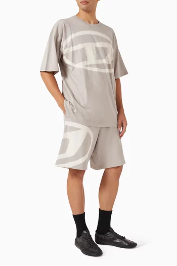 Bleached-logo Shorts in Organic Cotton