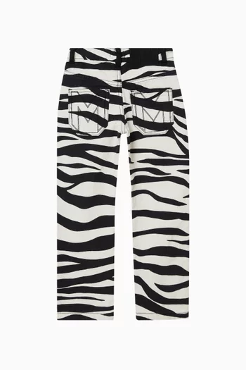 Zebra-print Pants in Cotton