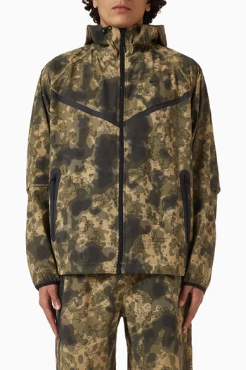 Printed Track Jacket in Woven Tech
