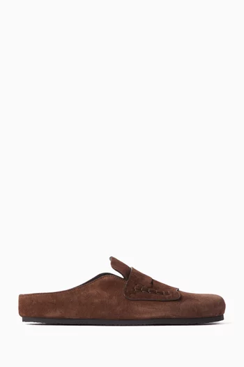 Les Mules Mocassins in Suede