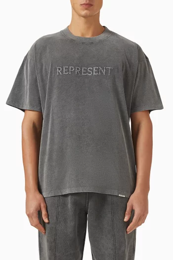 Embroidered Serif Logo T-shirt in Cotton