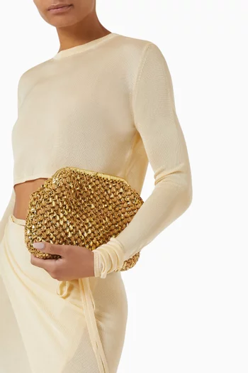 Glam Clutch in Raffia