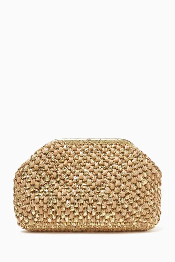 Glam Clutch in Raffia