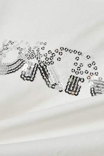 Sequin Logo T-shirt in Jersey