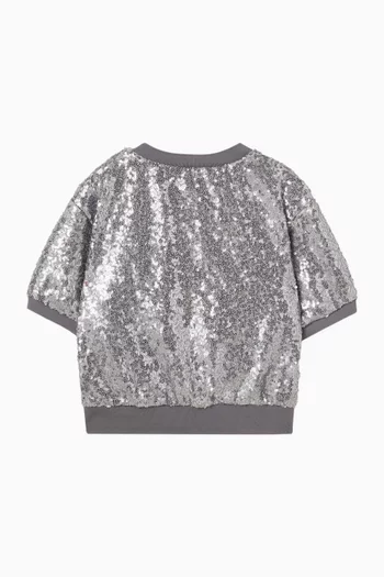 Sequins Logo Blouse