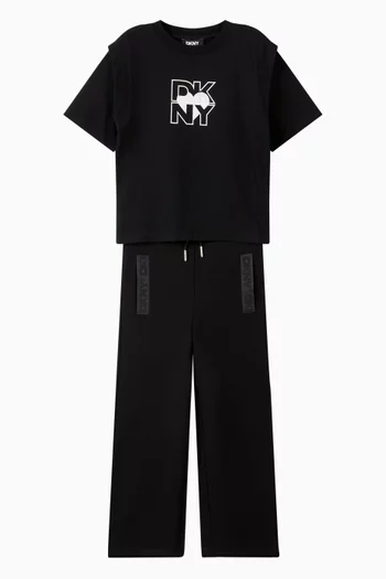 Elastic Waistband Wide-leg Pants