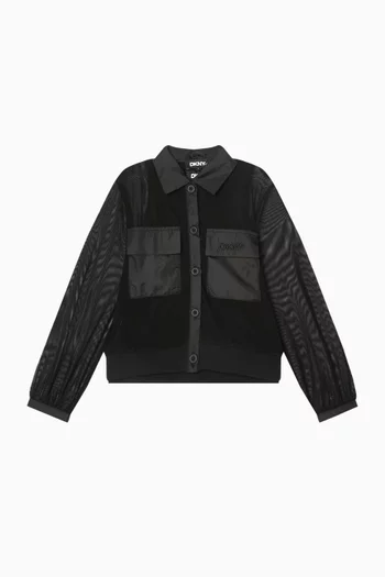 Embroidered Logo Shirt in Mesh