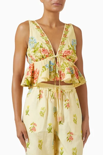 Dhun Peplum Crop Top in Cotton