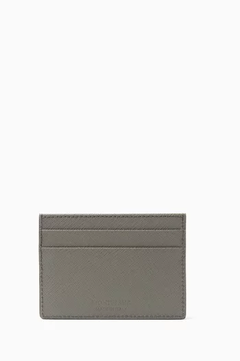Sartorial Card Holder 5cc in Saffiano-print Leather