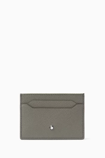 Sartorial Card Holder 5cc in Saffiano-print Leather