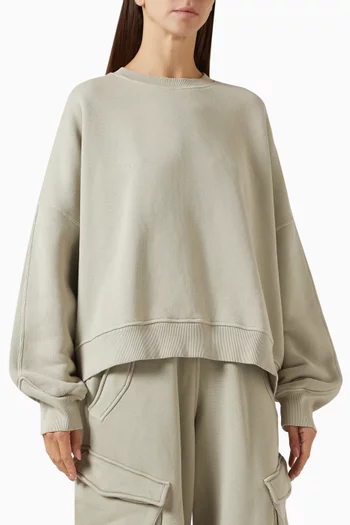 Initial V Notch Sweater in Cotton Fleece