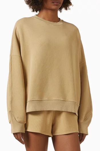 Initial V Notch Sweater in Cotton Fleece