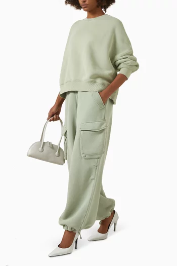 Initial V Notch Sweater in Cotton Fleece
