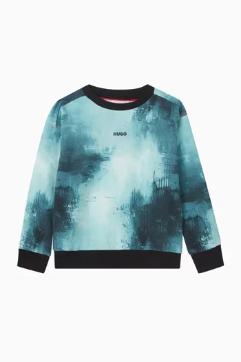 Arty Allover Print Sweatshirt