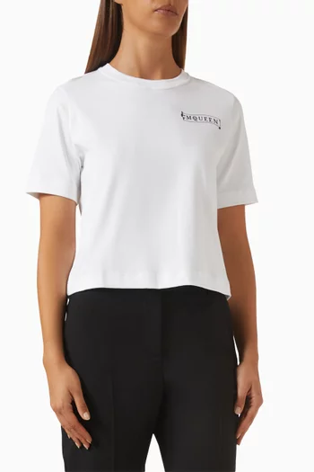 Logo Crop T-shirt in Cotton-jersey