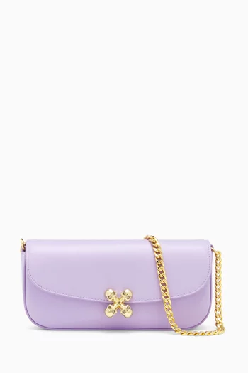 Small Skull Flower Bag in Leather