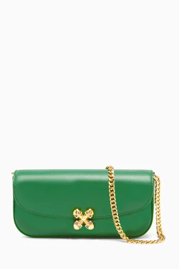 Small Skull Flower Bag in Leather