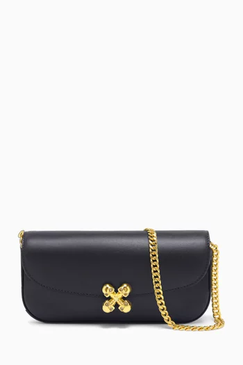 Small Skull Flower Bag in Calf Leather