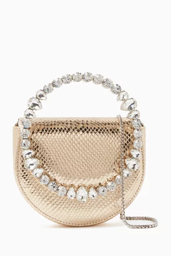 Mini Lily Eternity Clutch in Faux Snakeskin